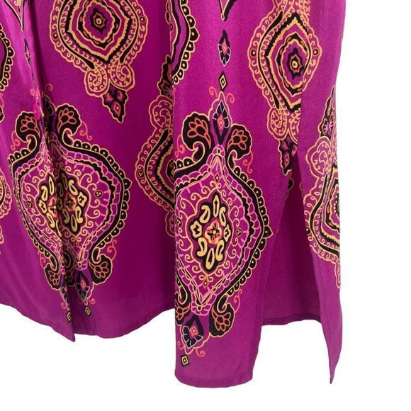 Silk Lore By Beth Terrell 100% Silk Button Front Blouse Pink/Orange Size Small - Picture 5 of 9